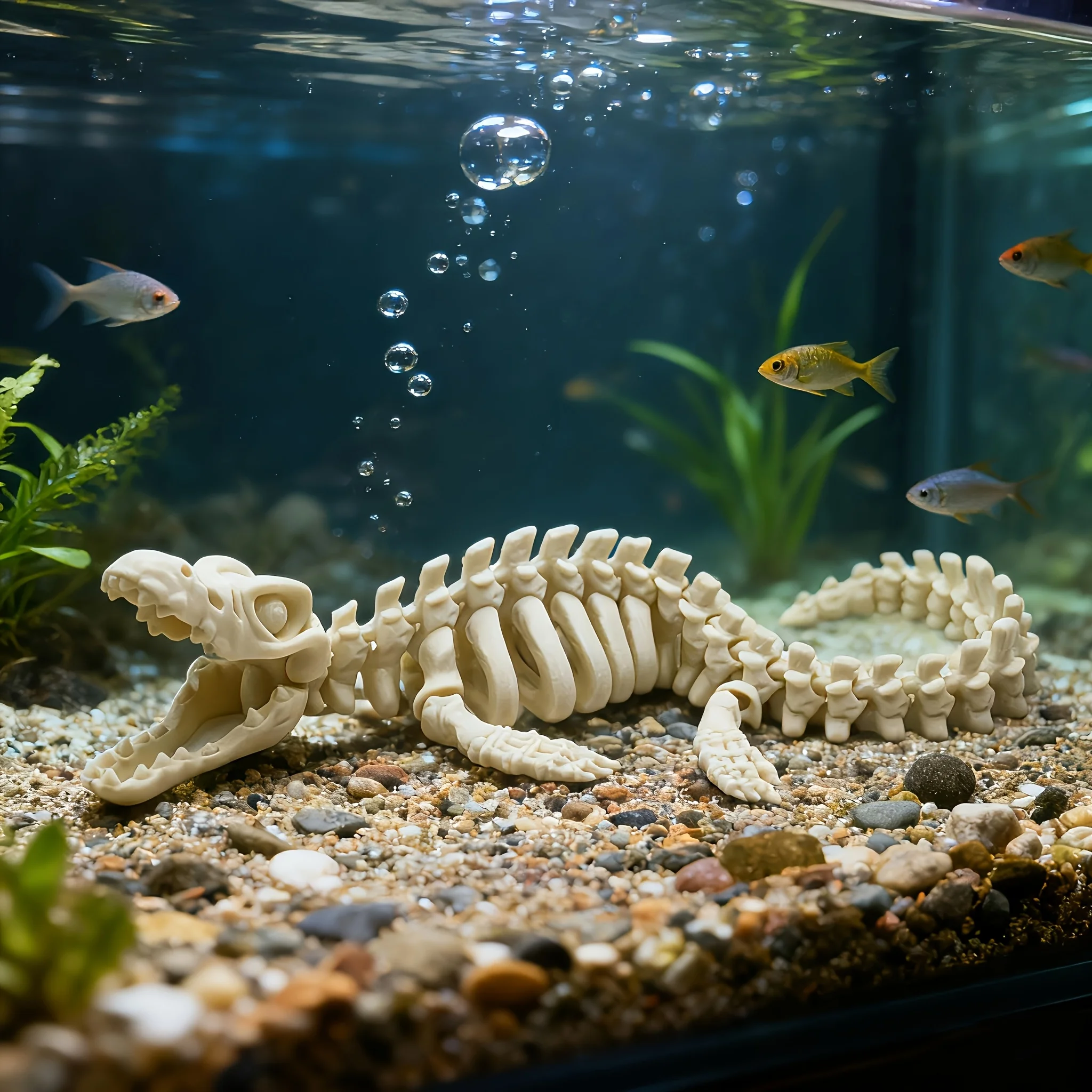 1pc Realistic Mosasaur Skeleto - Marine Aquarium Used ulasan dan harga