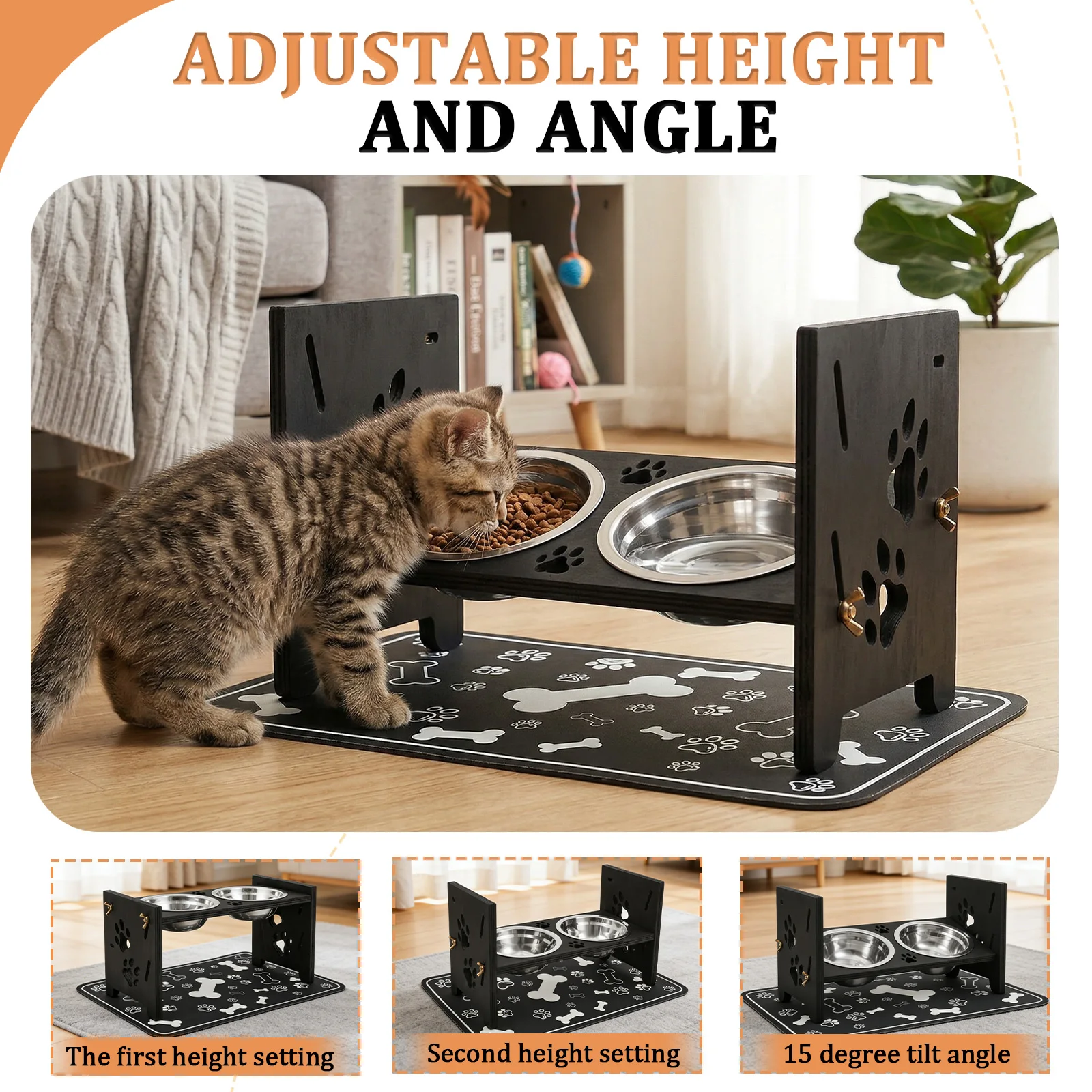 Elevated Dog Feeder Bowls Adju - Royal Canin Food Medium ulasan dan harga