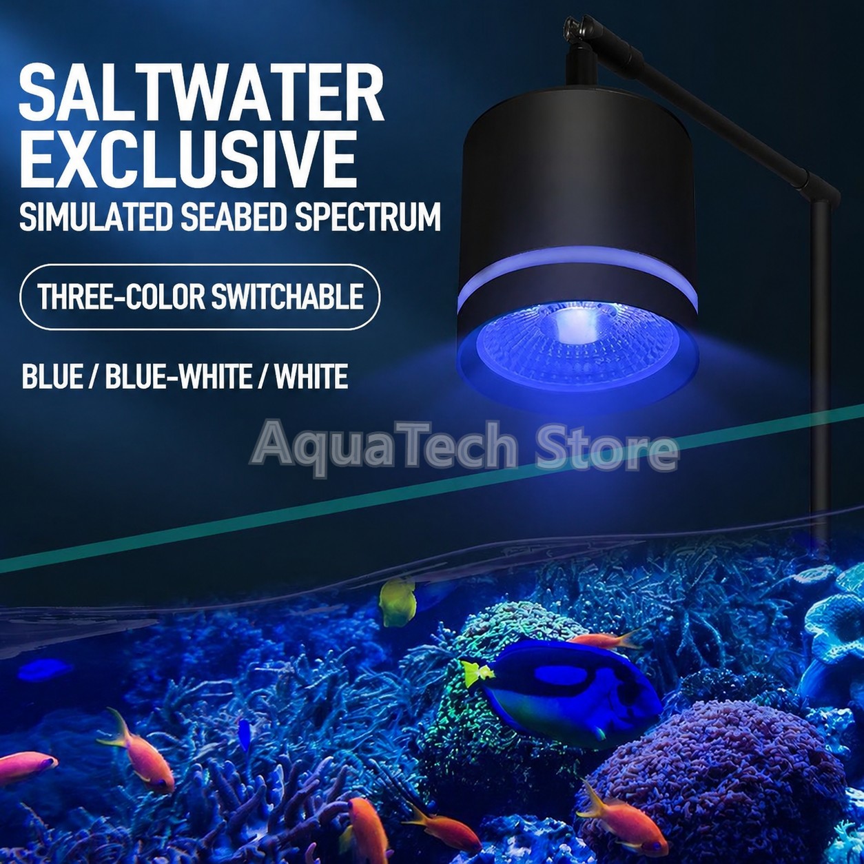 3 Modes COB LED Aquarium Clip  - Aquarium Blue Marine Reef ulasan dan harga